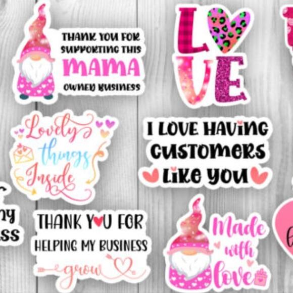 Handmade 50 Valentine's Day Small Business Package Stickers - Picture 2 of 8